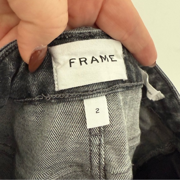 Frame faded black Le Beau straight leg ankle jeans - size 2 - Picture 8 of 9